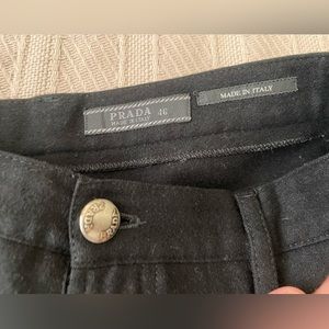 Prada black wool 5 pocket jeans